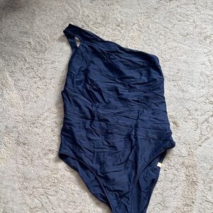 Summersalt Navy One-Shoulder Swim One Piece